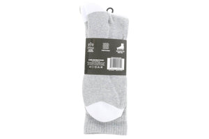 Michael Ellis BIG Crew Socks White/Grey 3-Pack - Wide