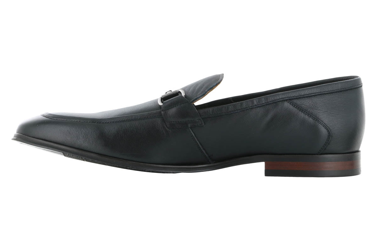 Steve Madden Aahron Black Leather Dress Loafer - 2BigFeet