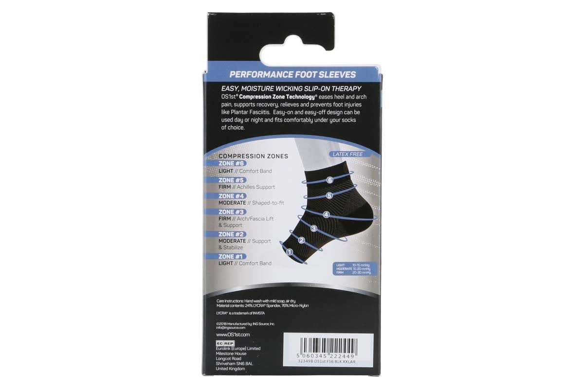 OS1st FS6 Plantar Fasciitis Foot Compression Sleeves – The Foot Care Shop