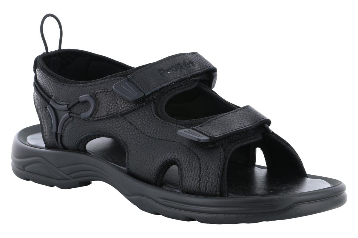 Propet Surfwalker II Sandal Black - 2BigFeet